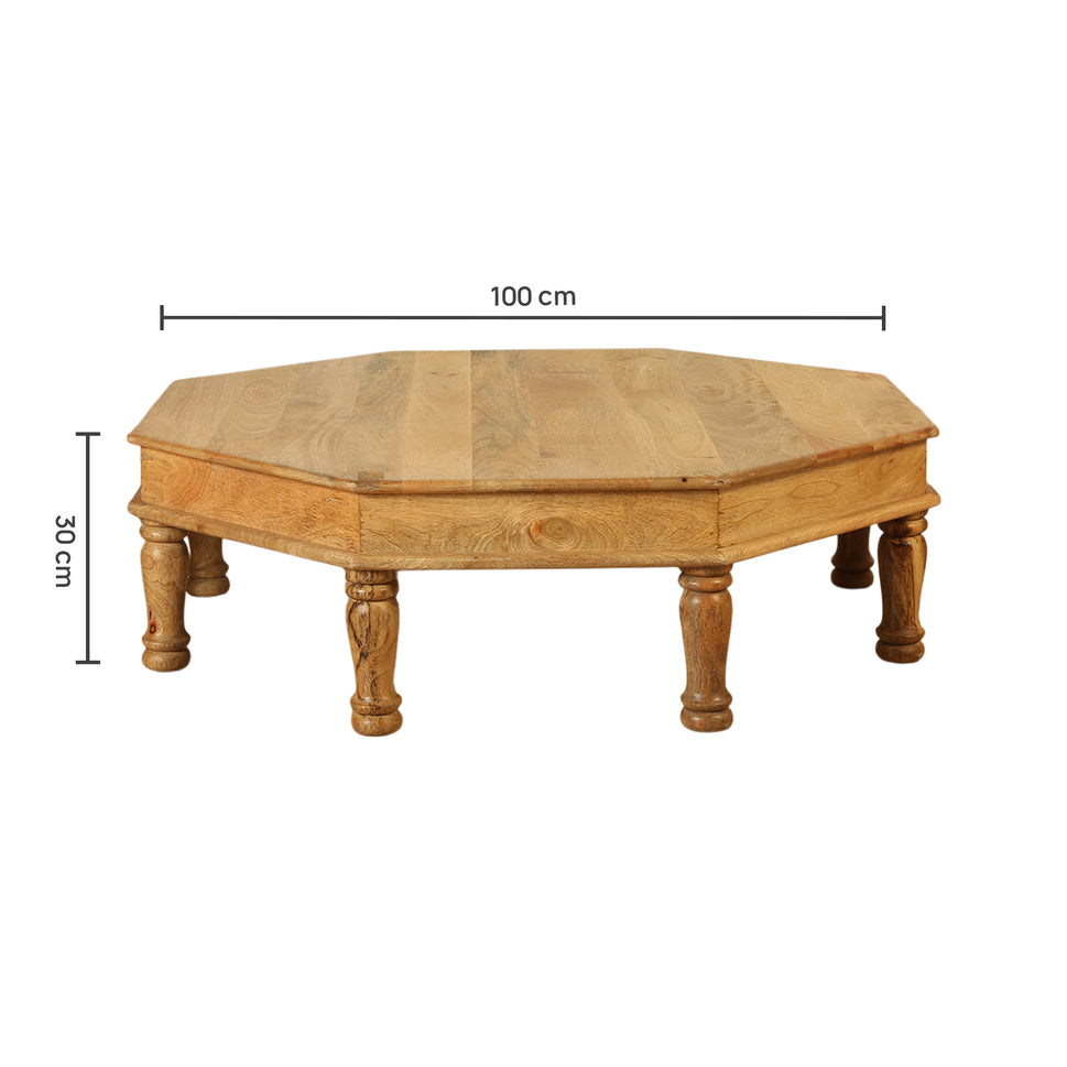 Royal Heritage Solid Mango Wood Hexagon Nesting Coffee Table Set of 3