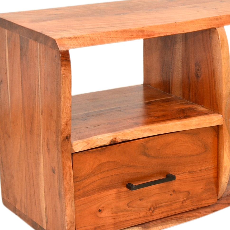 The Arlo Natural Wood TV Stand | Open Shelf Media Console UAE
