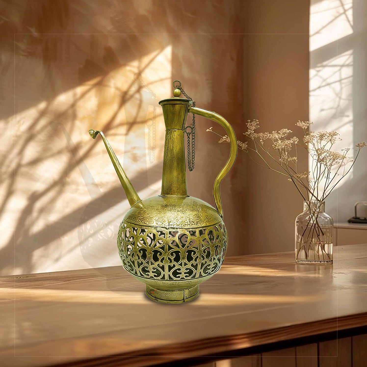 Handicrafted antique style surahi with T- light candle