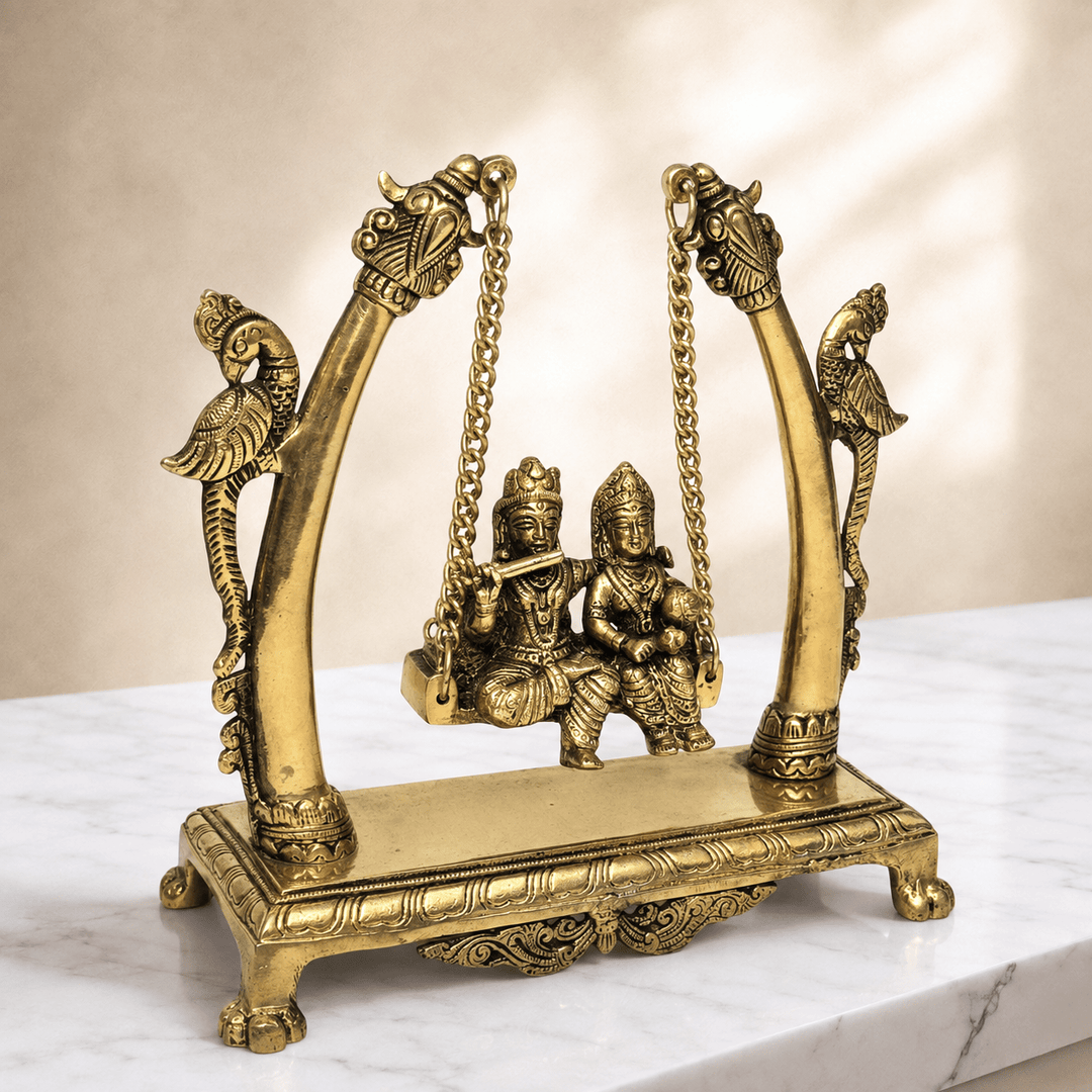 Brass Ganpati Goddess Swing With Hand Made