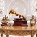 تبديل الصورة Old Gramophone, Antique Gramophone UAE, Vintage Gramophone Dubai,antique record player with two speakers, antique record player online Dubai,  3
