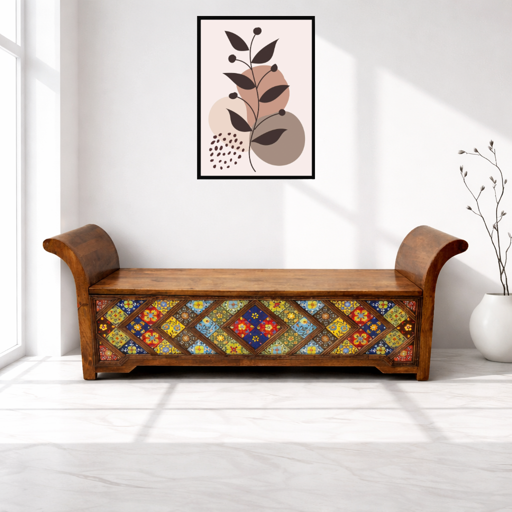 wooden storage bench Abu Dhabi, Vintage sofa seat storage Ajman, Solid wood bench storage Oman, Handmade storage sofa chair Qatar,