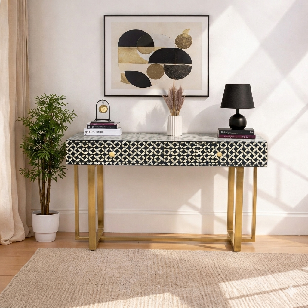 Elinaaz bone Inlay Chest Console table Abu Dhabi