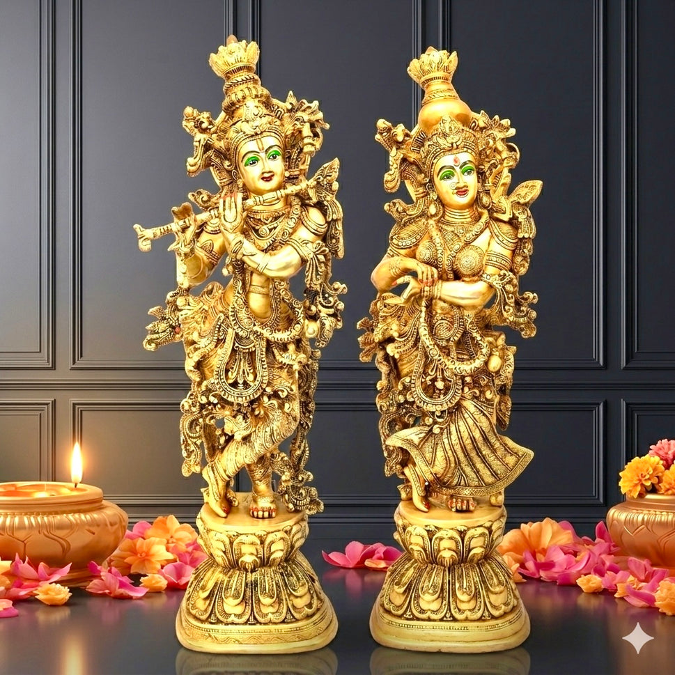 Brass Radha Krishna Goddess statue 29 inch ( 72 cm )
