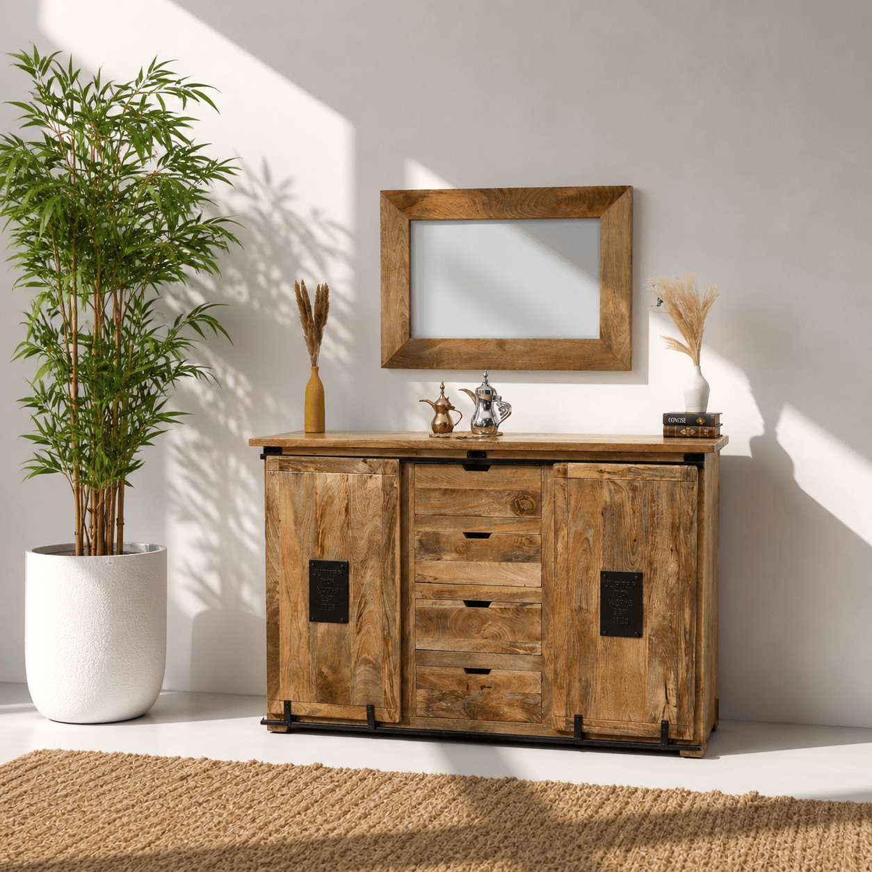 sideboard, wooden sideboard, mango modern furniture UAE, industrial furniture, solid wood cabinet, handmade furniture, rustic furniture, luxury furniture Dubai, home decor UAE, furniture online UAE, wooden side cabinet Dubai, sideboard Oman, premium furniture UAE,
