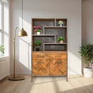 Switch Wooden display shelf with drawers UAE
Mango wood cabinet with shelves Dubai
Rustic industrial display shelf Qatar 3 image