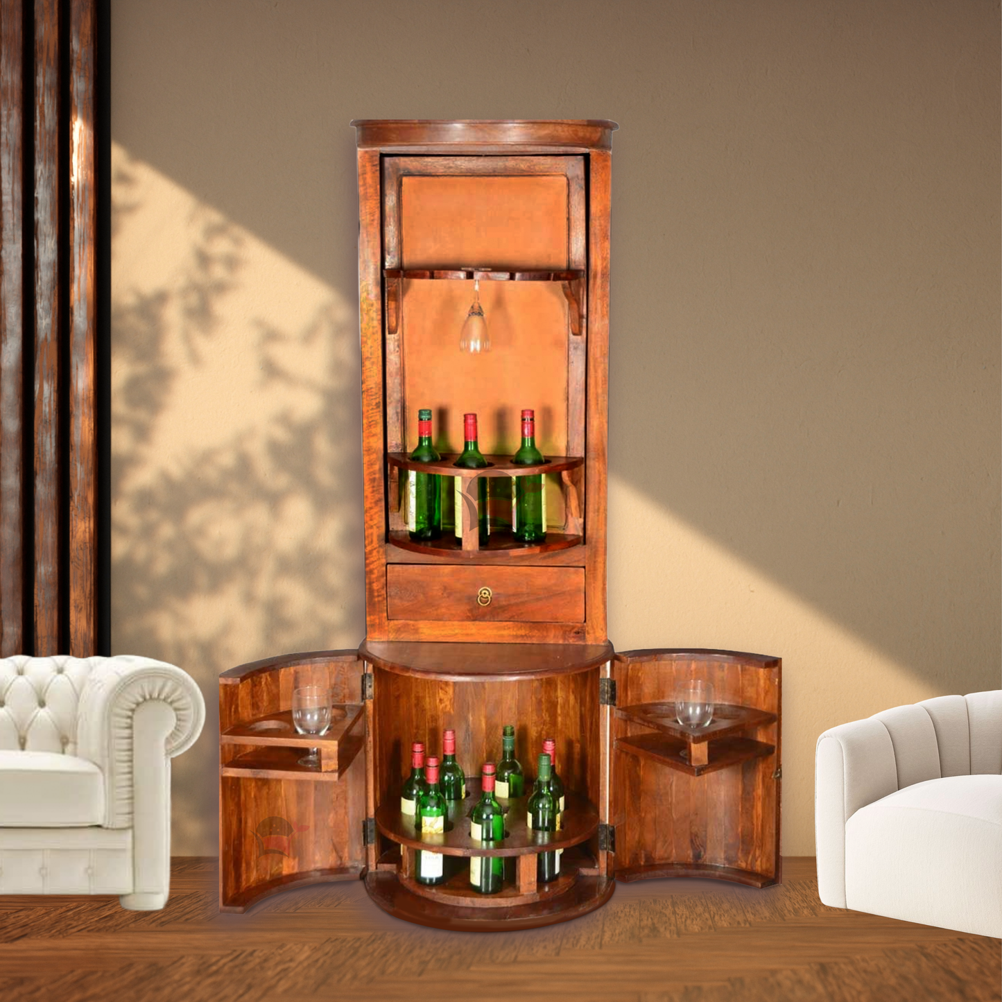 Handmade Wooden Bar Counter in Ajman
Premium Home Bar Cabinet Dubai
