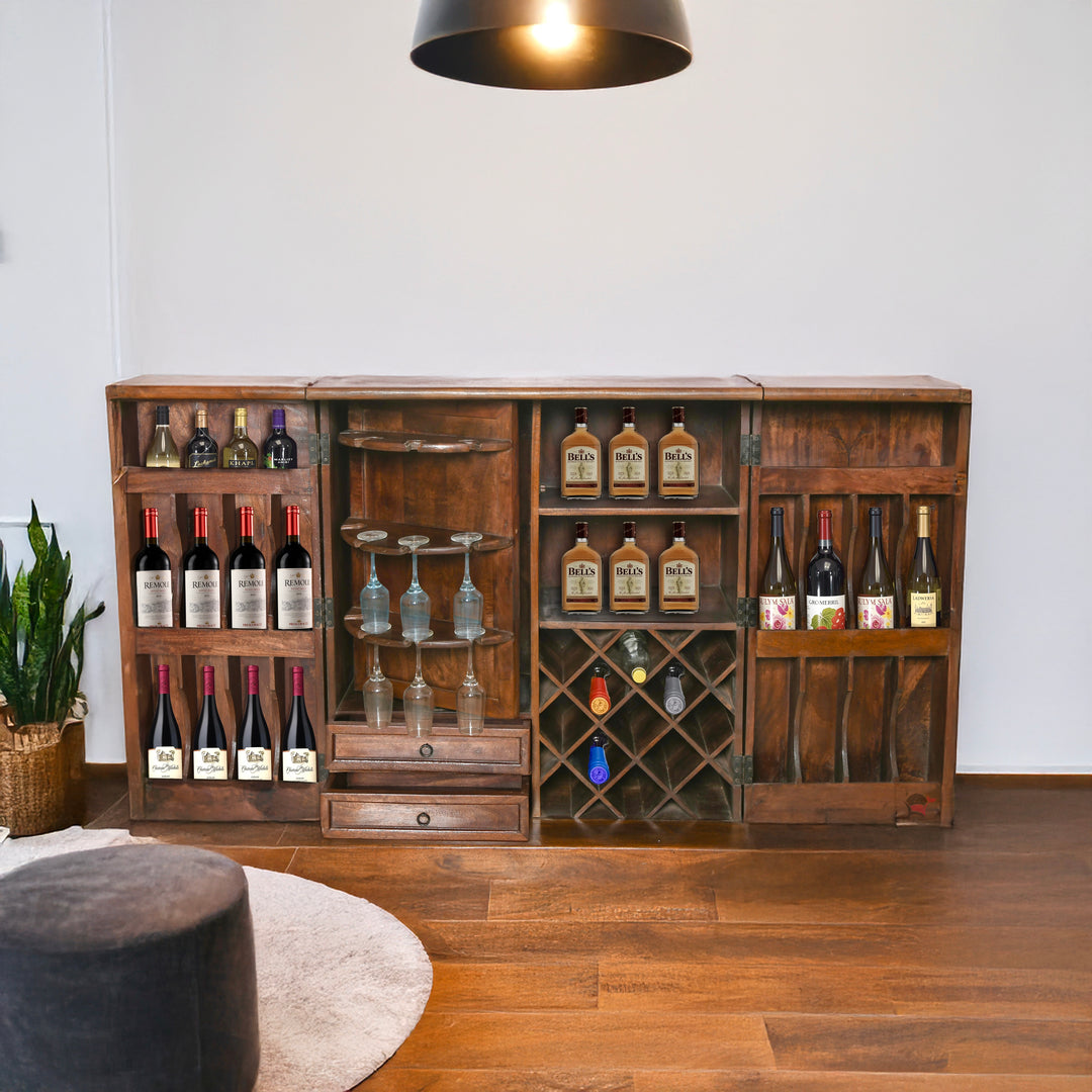 Alora hand made solid wood traditional bar cabinet