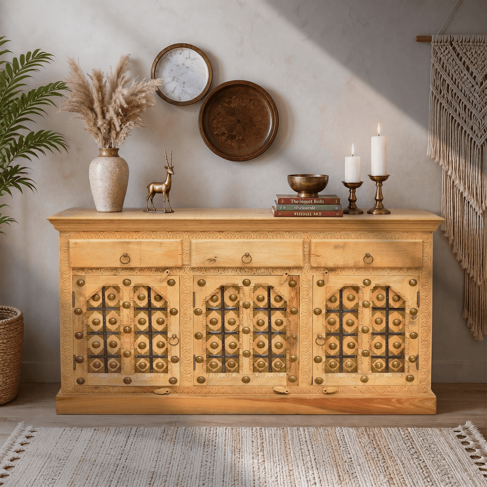 Luxe heritage Handmade Mango Wood Buffet Cabinet