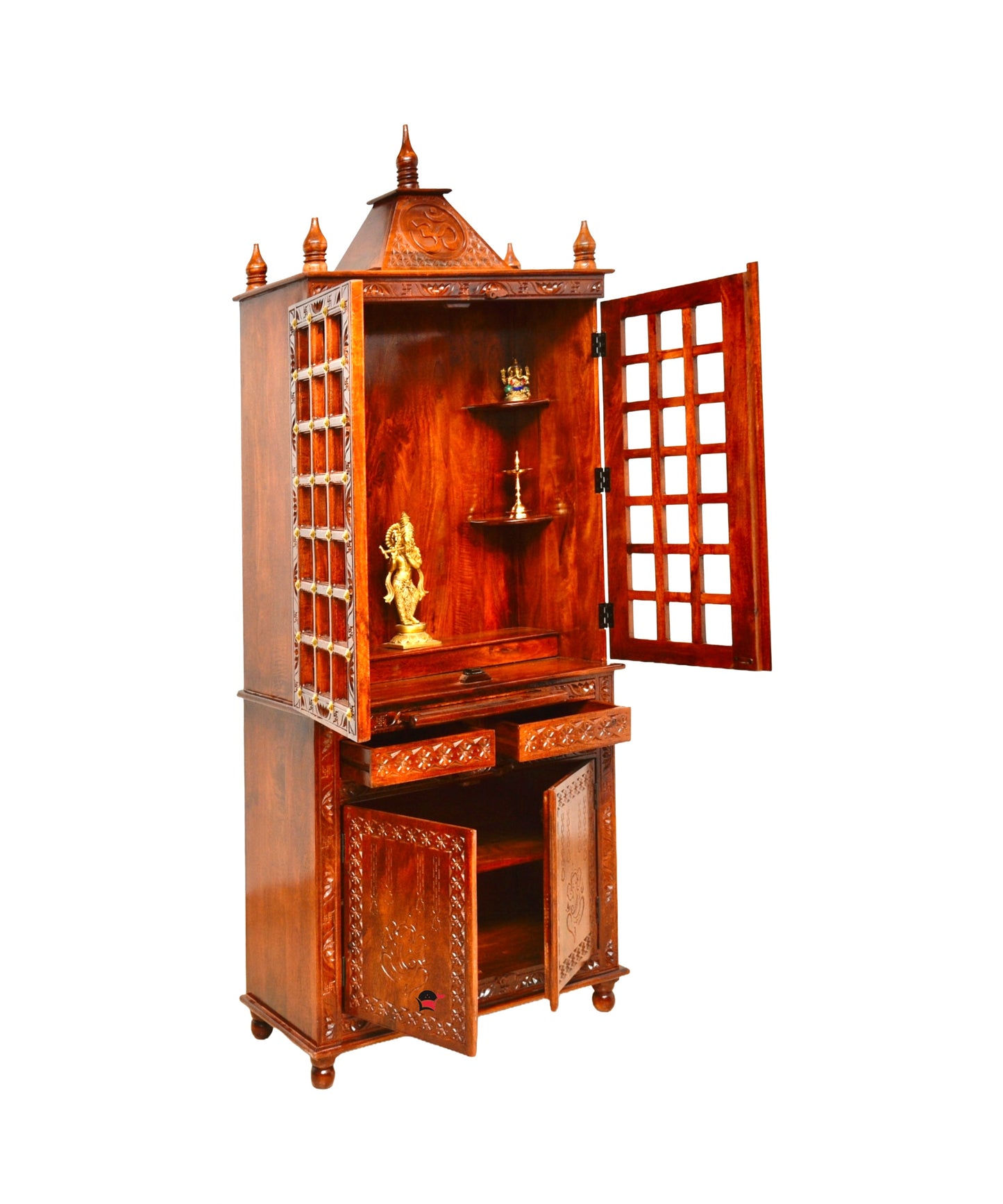 Mango Wood Mandir With Storage Oman
Traditional Indian Temple For Dubai