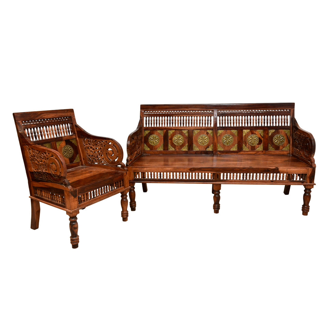 Sheesham Wood Handcrafted Sofa Set in Dubai | UAE Furniture