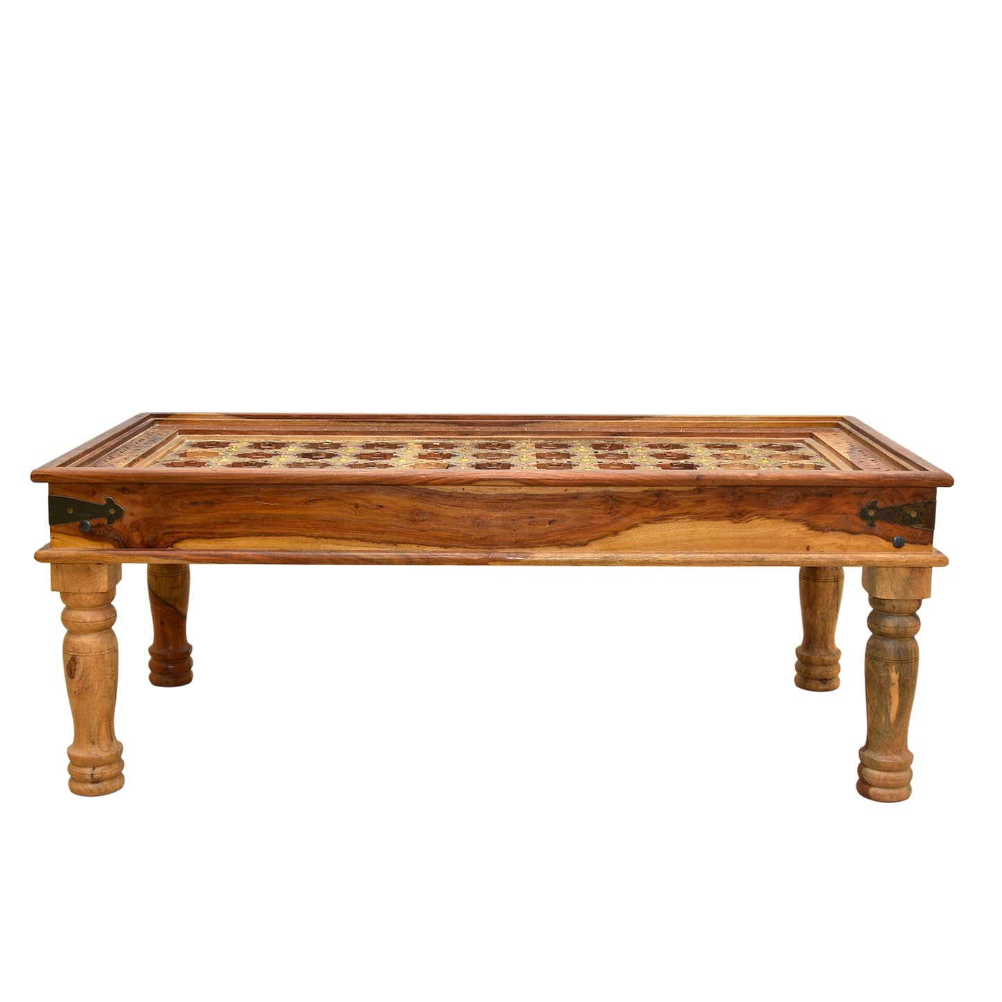 Indian Solid Wood Coffee Table with Hand Carving