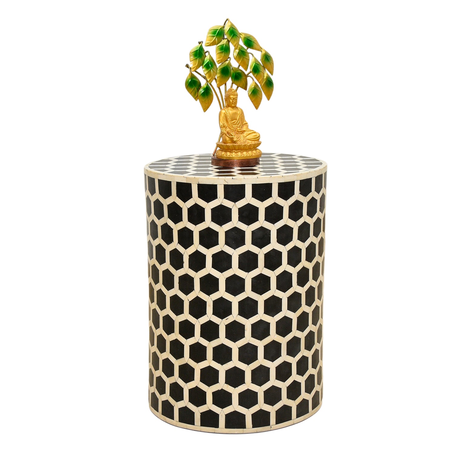 Resin Round Side Table with Decorative Finish | Dubai UAE