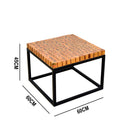 Switch Premium teak slatted coffee table from Gloster Maya collection with durable aluminum frame and natural finish 3 image