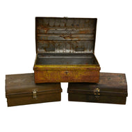 Original Antique Metal Storage Trunk box | Vintage Decor Chest UAE