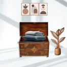 Switch Decorative hand made solid wood chest Muscat Oman 
Decorative vintage storage chest for home  Ras al Khaimah
Brass work storage trunk Umm Al Quwain 1 image