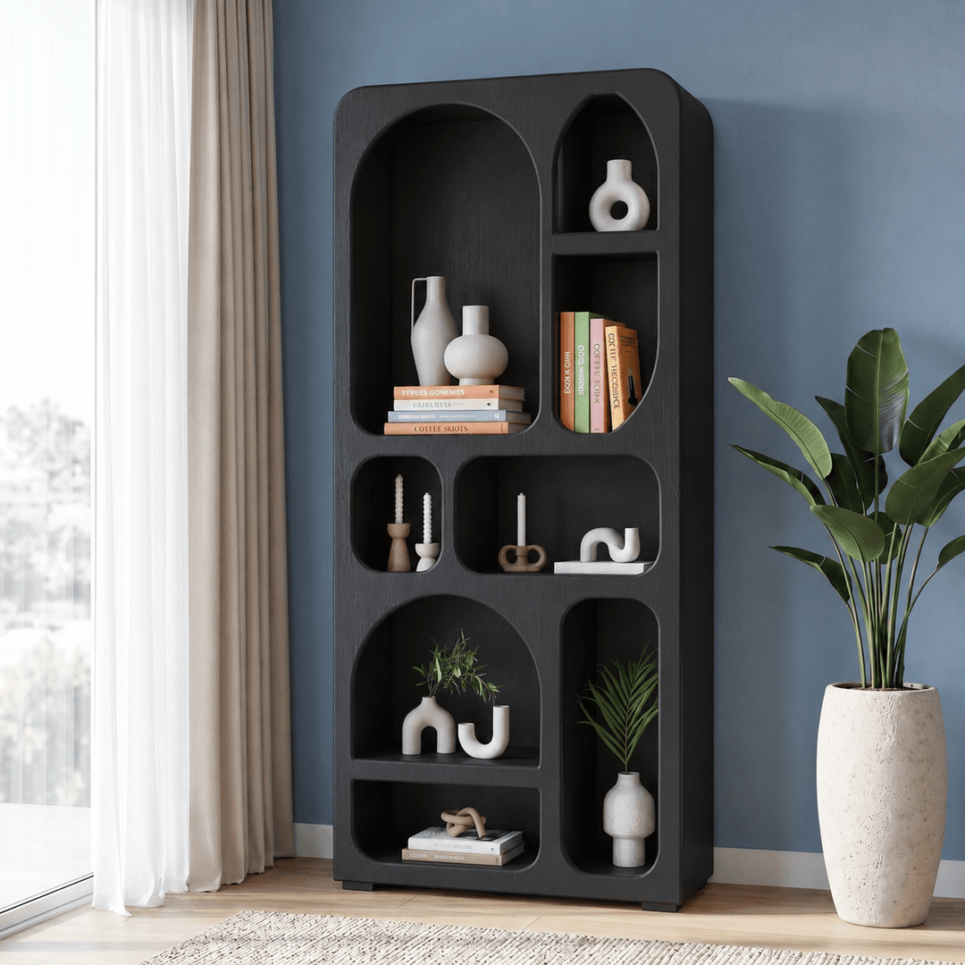 Prestige Luxury Arch Bookshelf & Display Unit with multi color rustic finish