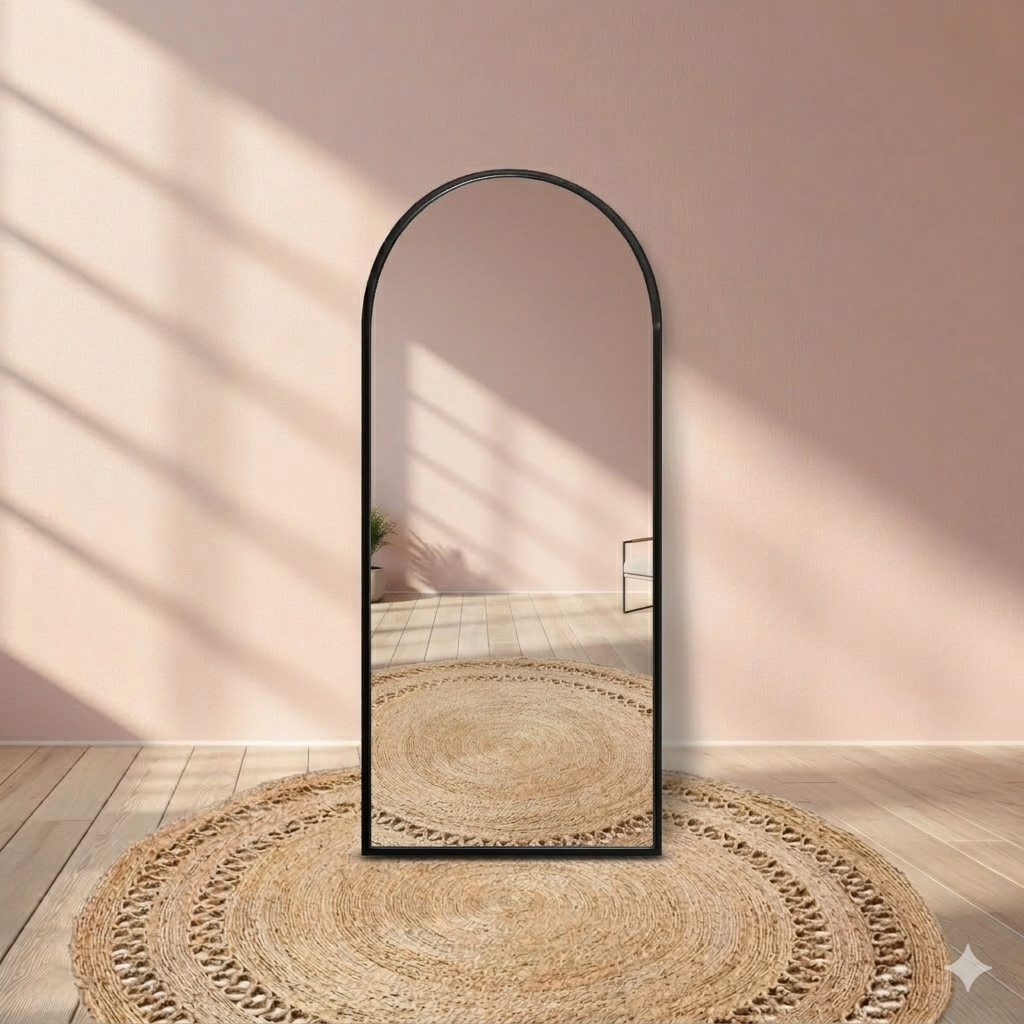Luxury arched floor mirror UAE, Full length mirror UAE homes, Luxury floor mirror Oman homes