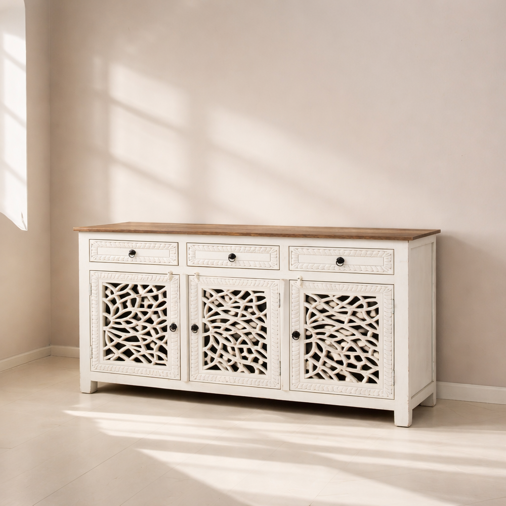 Door Sideboard Ras al Khaimah,  Royal Style Solid Wood Buffet Ajman, Handmade Wooden Sideboard From India, 