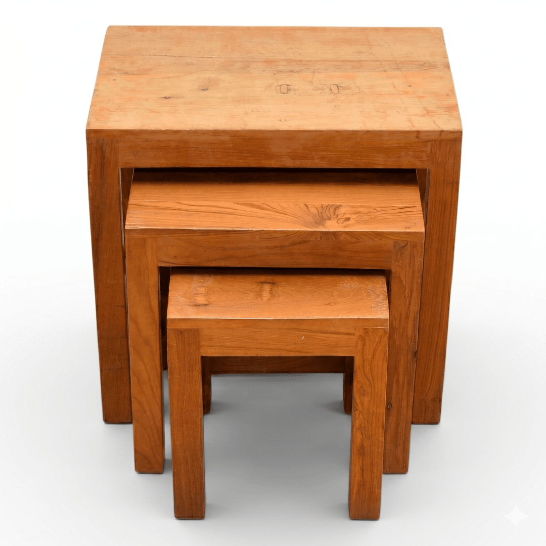 Solid Wood Nesting Table Set – 3 Pieces | Dubai UAE