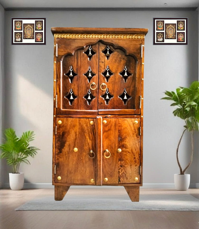 Sheesham Wood Temple With Storage
Compact Wooden Mandir For Apartments