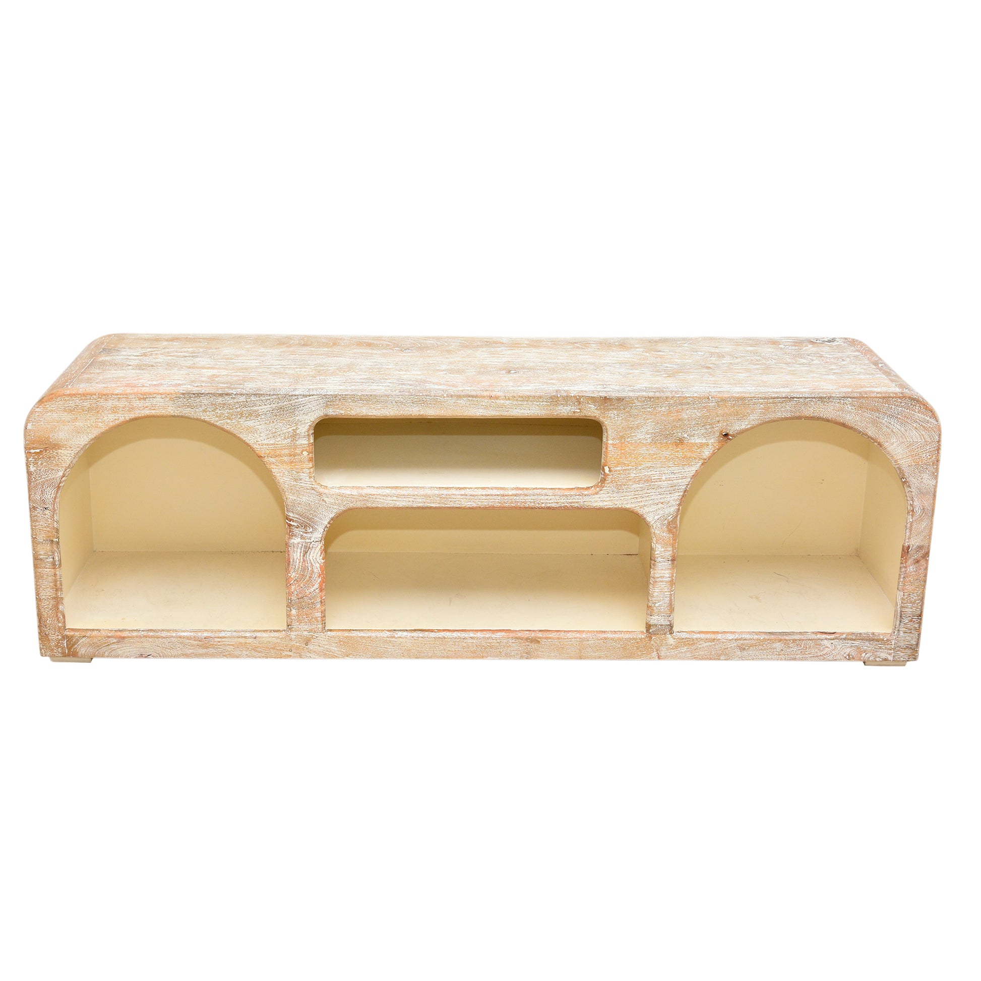 The Sierra Natural Wood Media Stand | Open Storage TV Unit UAE