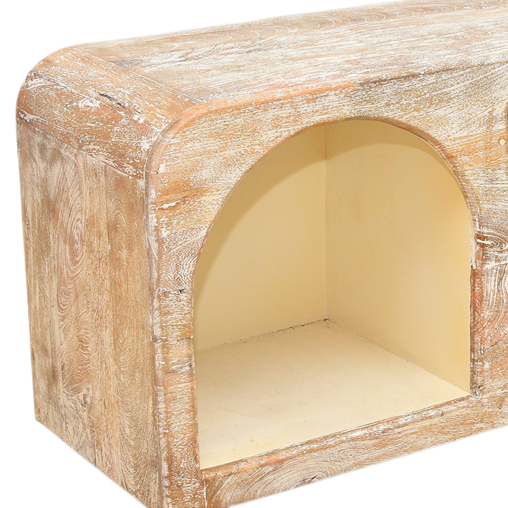 The Sierra Natural Wood Media Stand | Open Storage TV Unit UAE