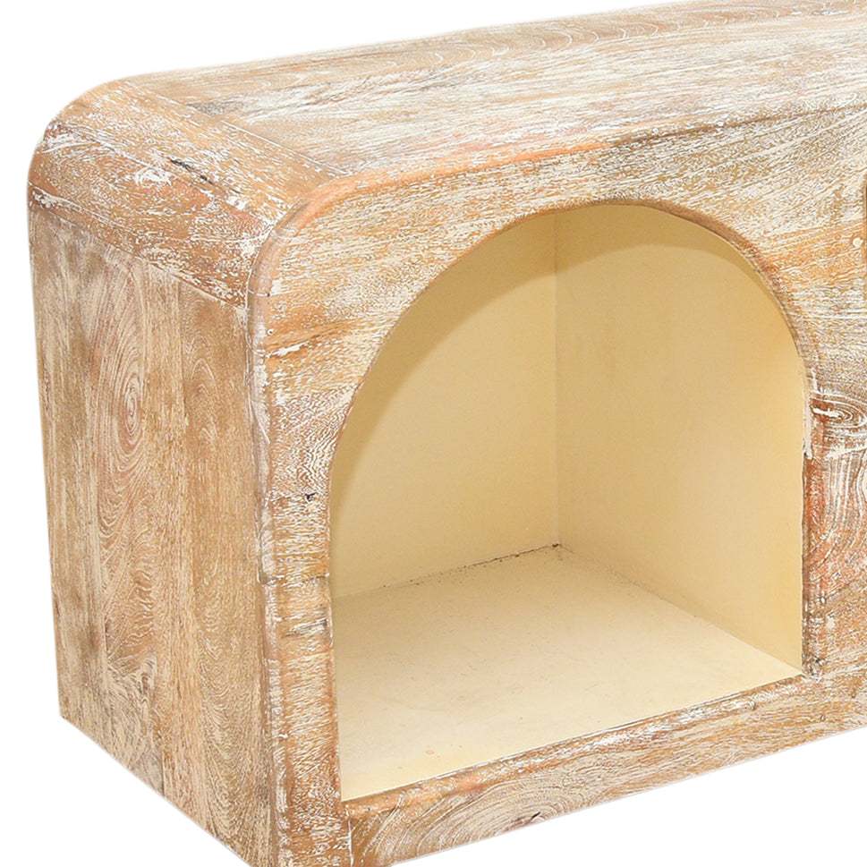 The Sierra Natural Wood Media Stand | Open Storage TV Unit UAE