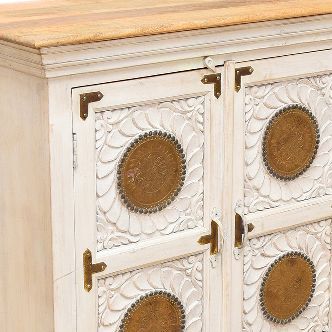 Royal Haven Carved hand made mango wood buffet Cabinet