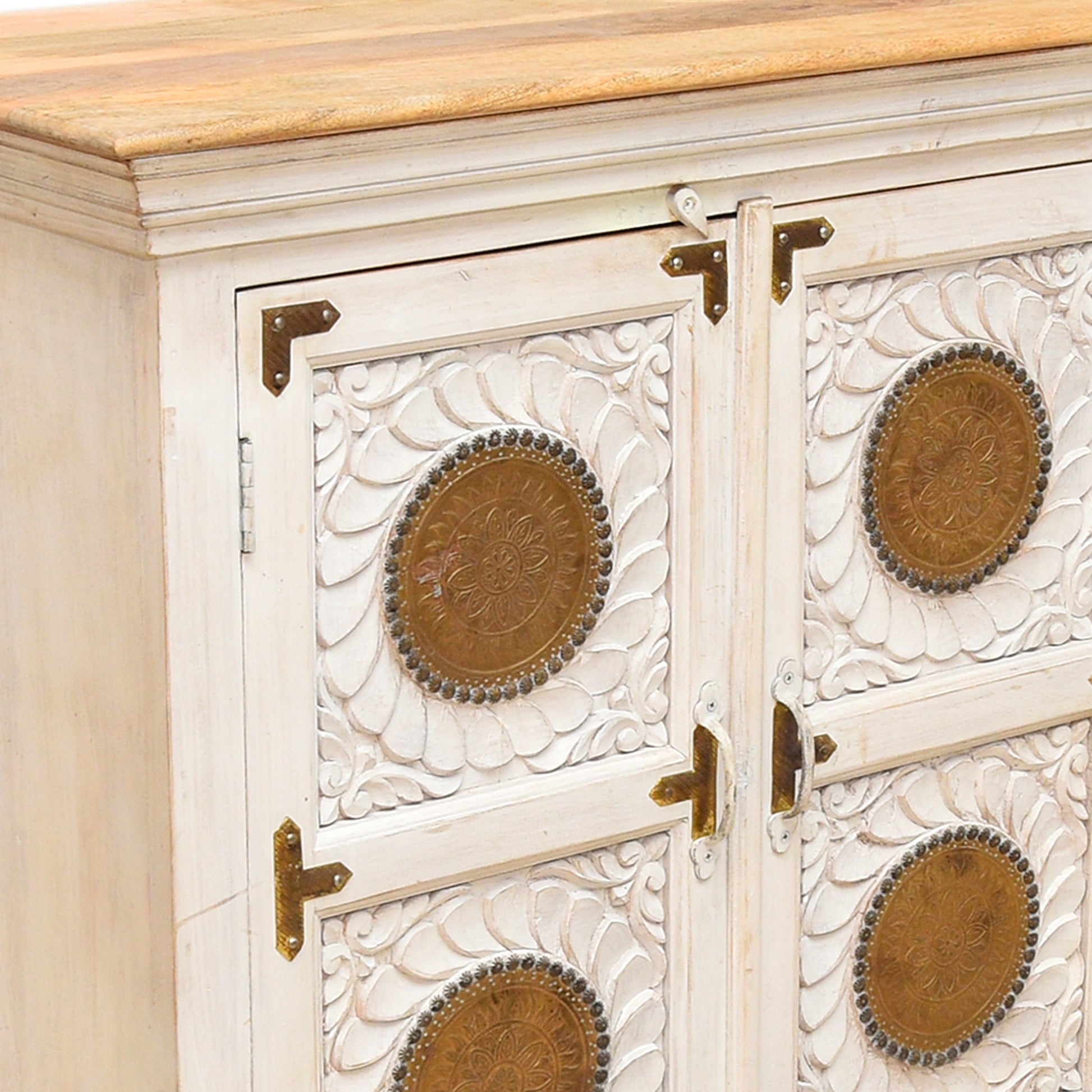 Royal Haven Carved hand made mango wood buffet Cabinet