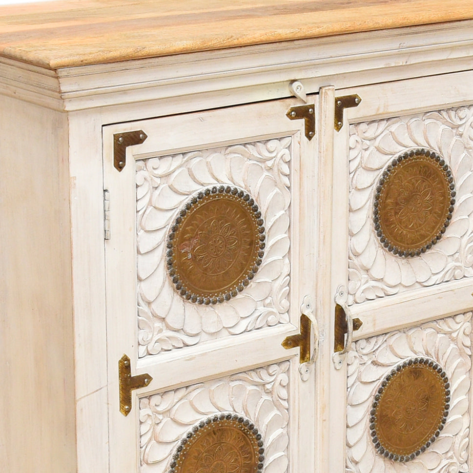 Royal Haven Carved hand made mango wood buffet Cabinet