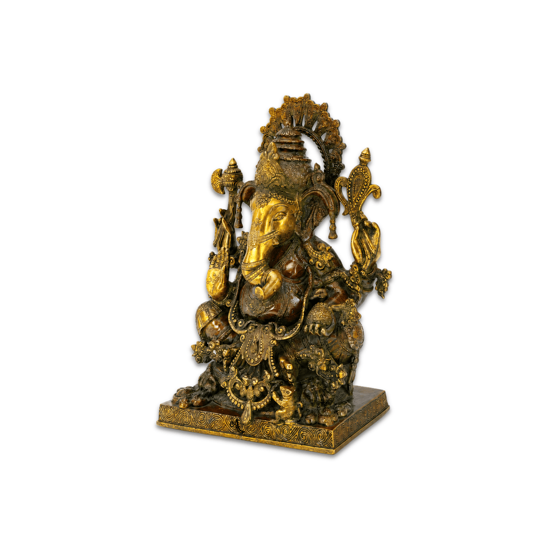 Copper Antique Brass Ganpati Goddess 19 Inches tall