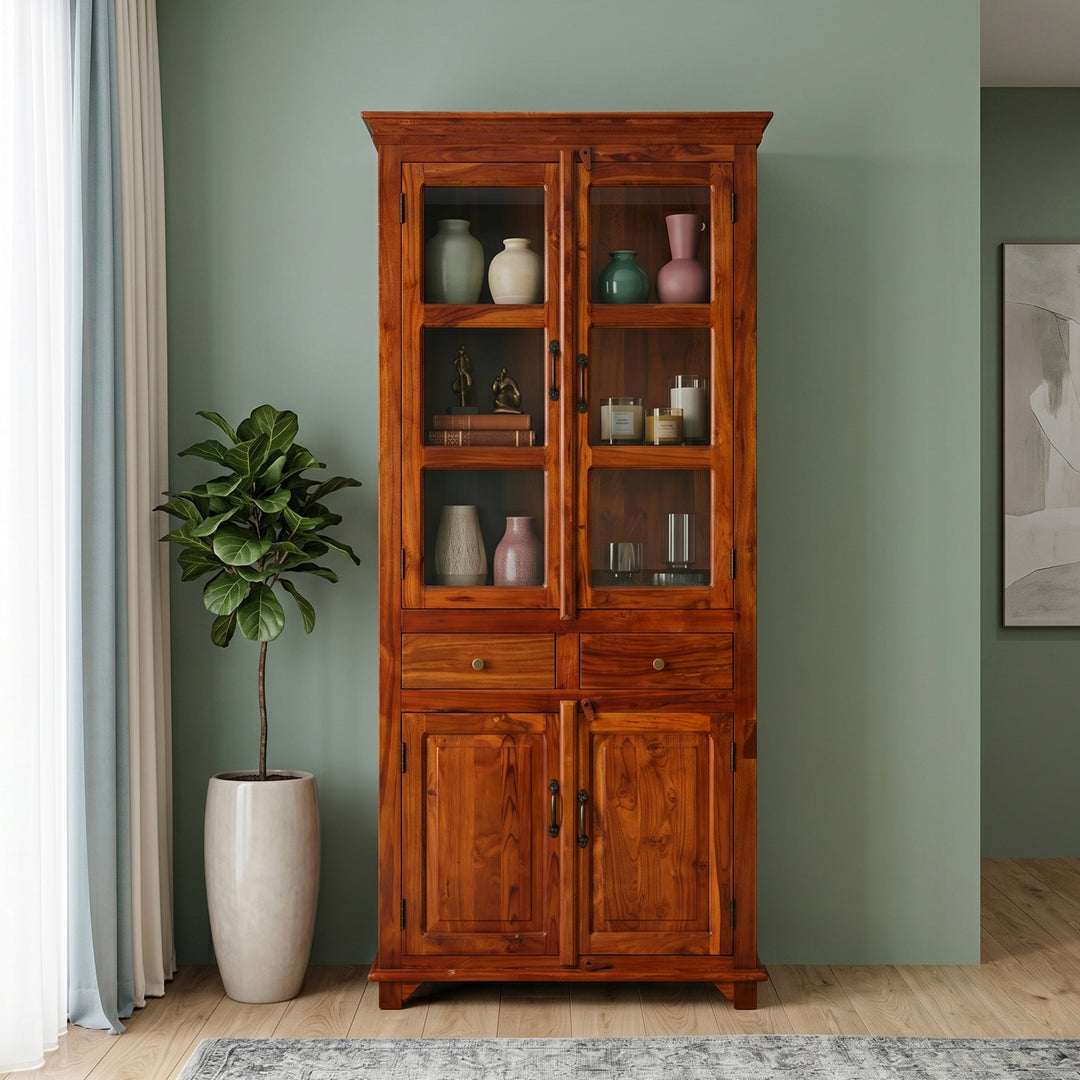 The Dubai Prestige Handmade Teak Wood Display Cabinet