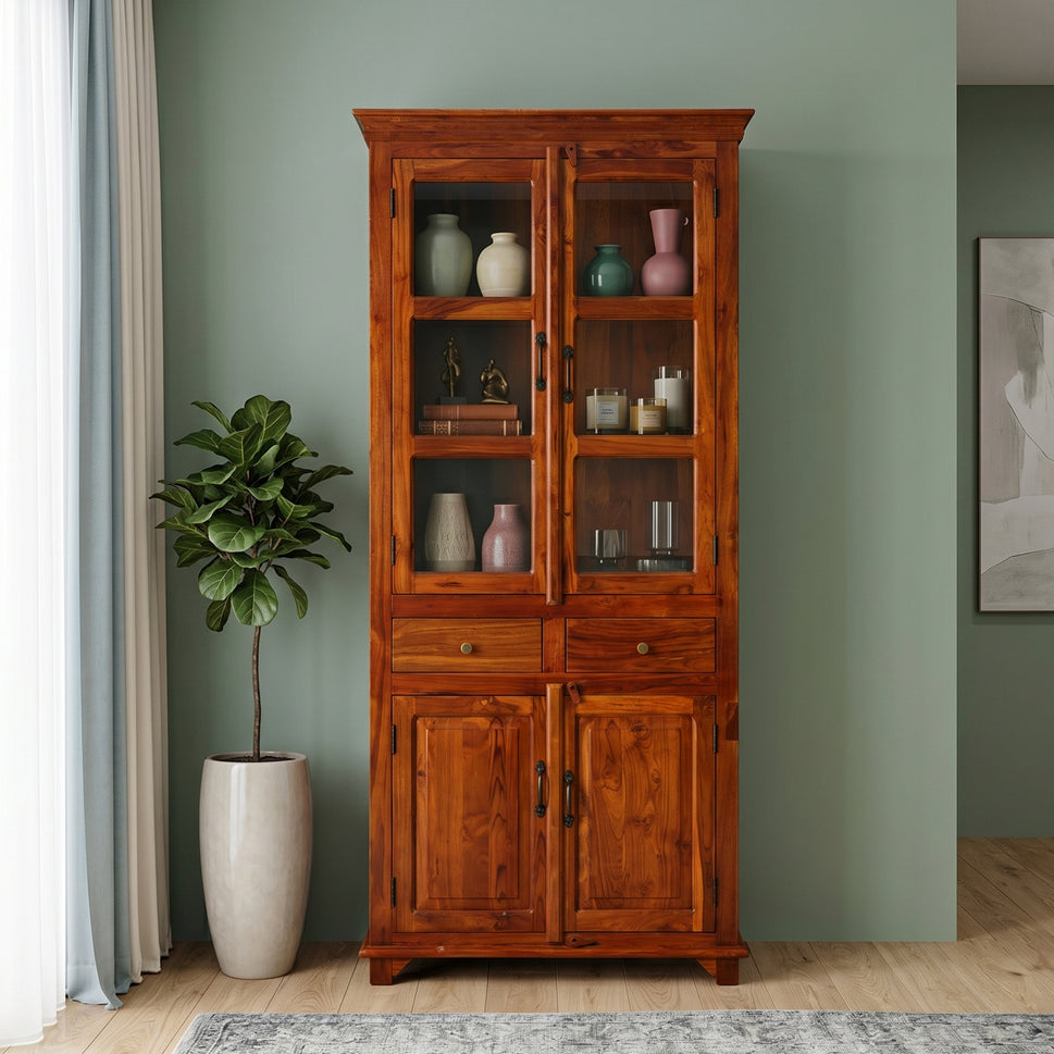 The Dubai Prestige Handmade Teak Wood Display Cabinet