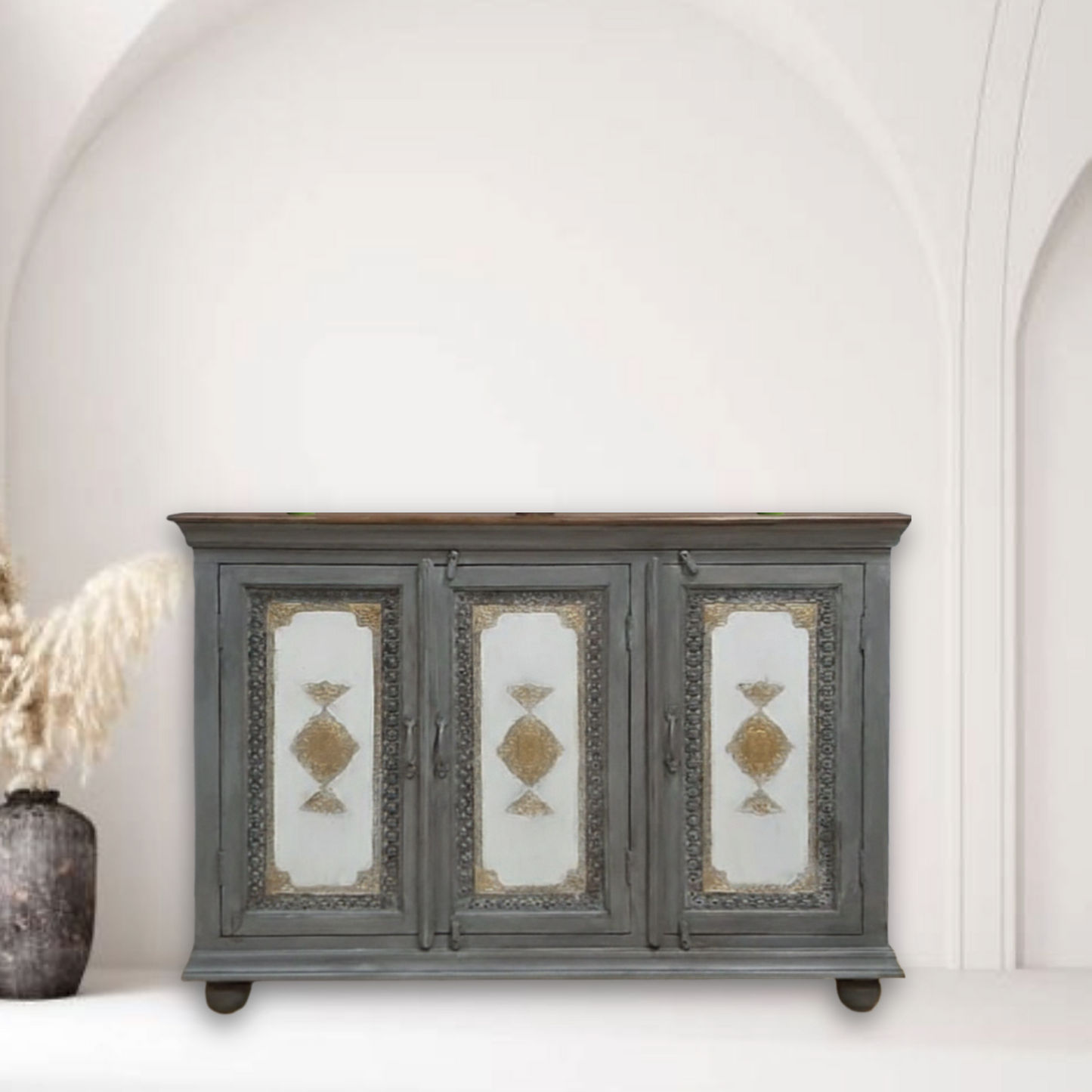  Indian Handmade Wooden Storage Cabinet, Premium Mango Wood Furniture UAE, 