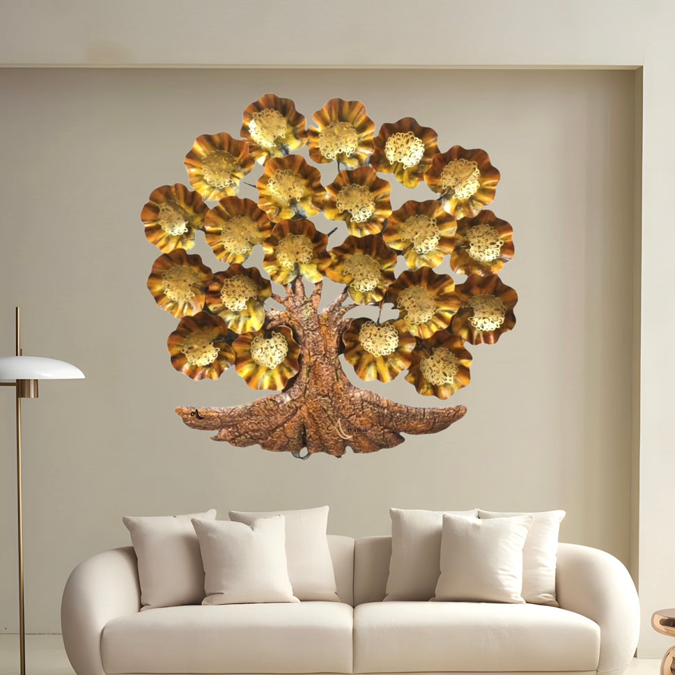 Decorative wall hanging maple tree with LED light
