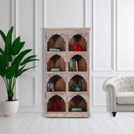 Luxury hand carved Moroccan arch bookcase display cabinet