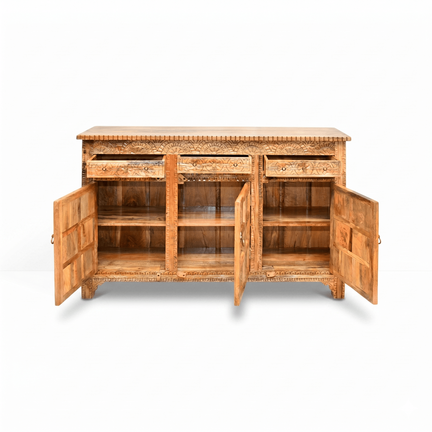 Natural Heritage Carved Hardwood Console buffet table