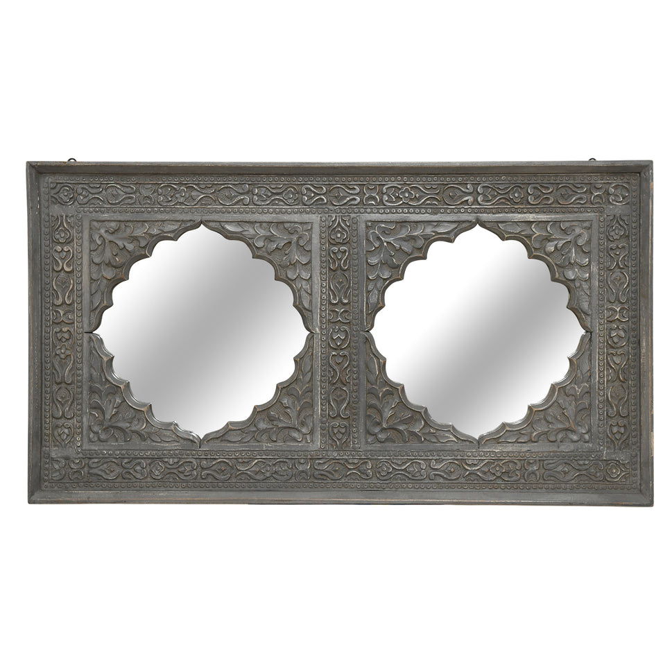 Solid Wood Hand Carved Double Arch Mirror Frame | Dubai UAE