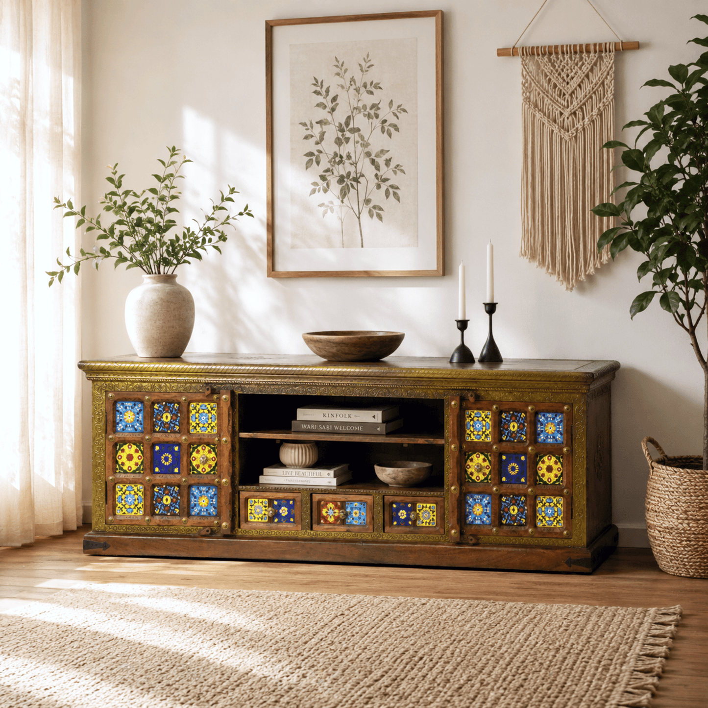 hand made tv cabinet, modern hand made tv stand, modern solid wood media console, stylish vintage entertainment unit, classic look entertainment center, 
