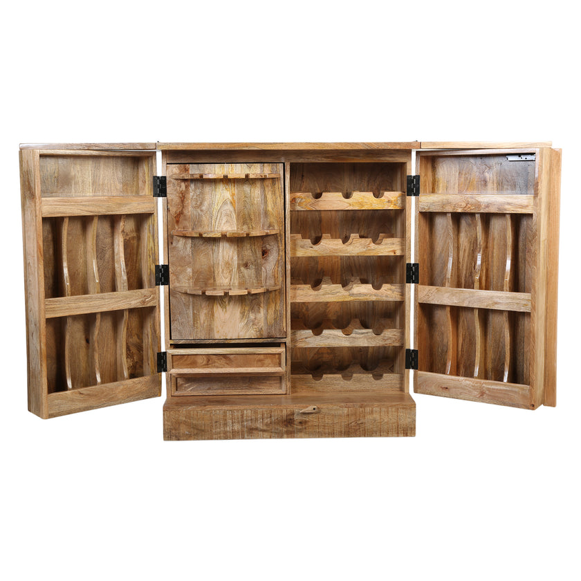 Cabinet, Bar Console, Wine Storage Unit, Home Entertainment Unit, Solid Wood Bar Cabinet, Mango Wood Bar Cabinet, Solid Mango Wood Wine Cabinet, Handmade Bar Cabinet, Handcrafted Wine Cabinet,
