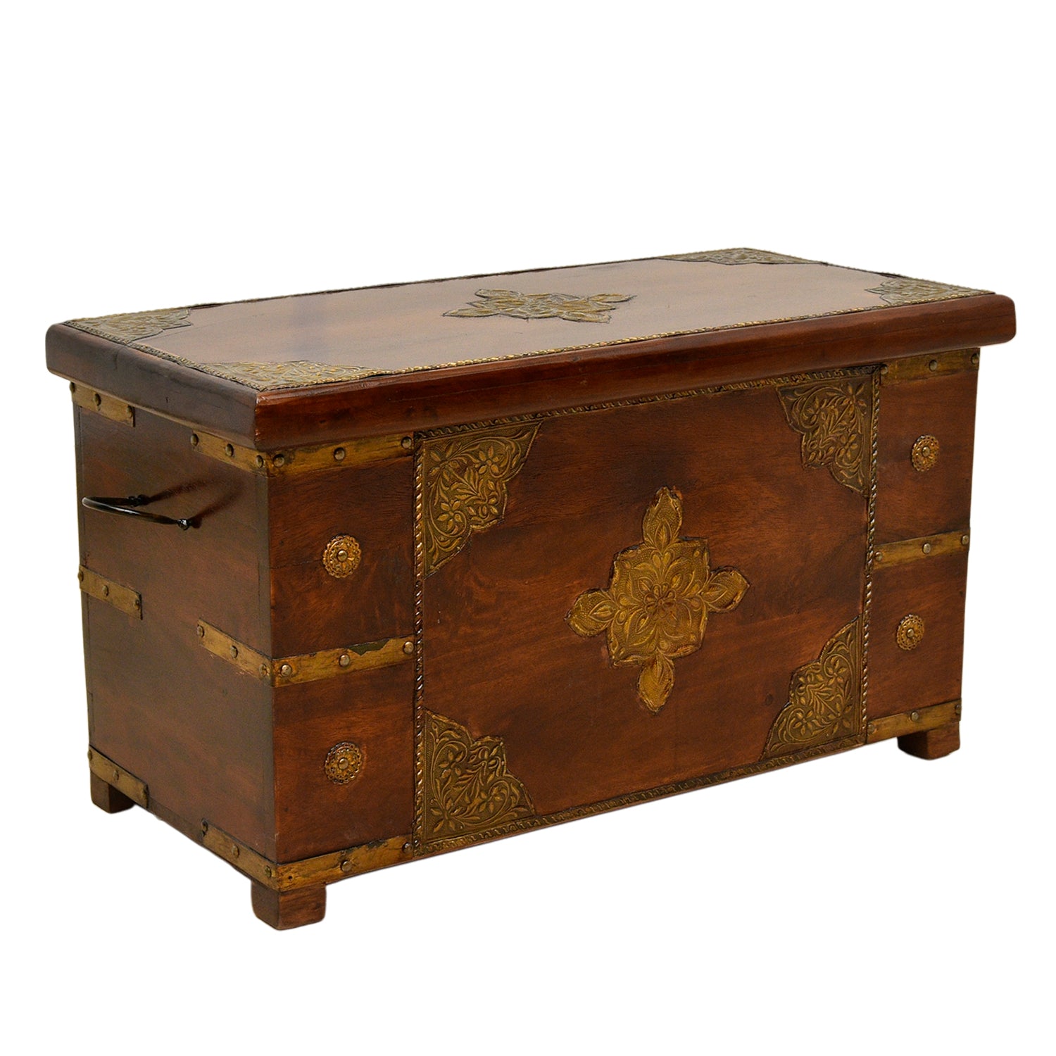 Solid Rosewood Storage Trunk Box with Brass Work | Dubai UAE