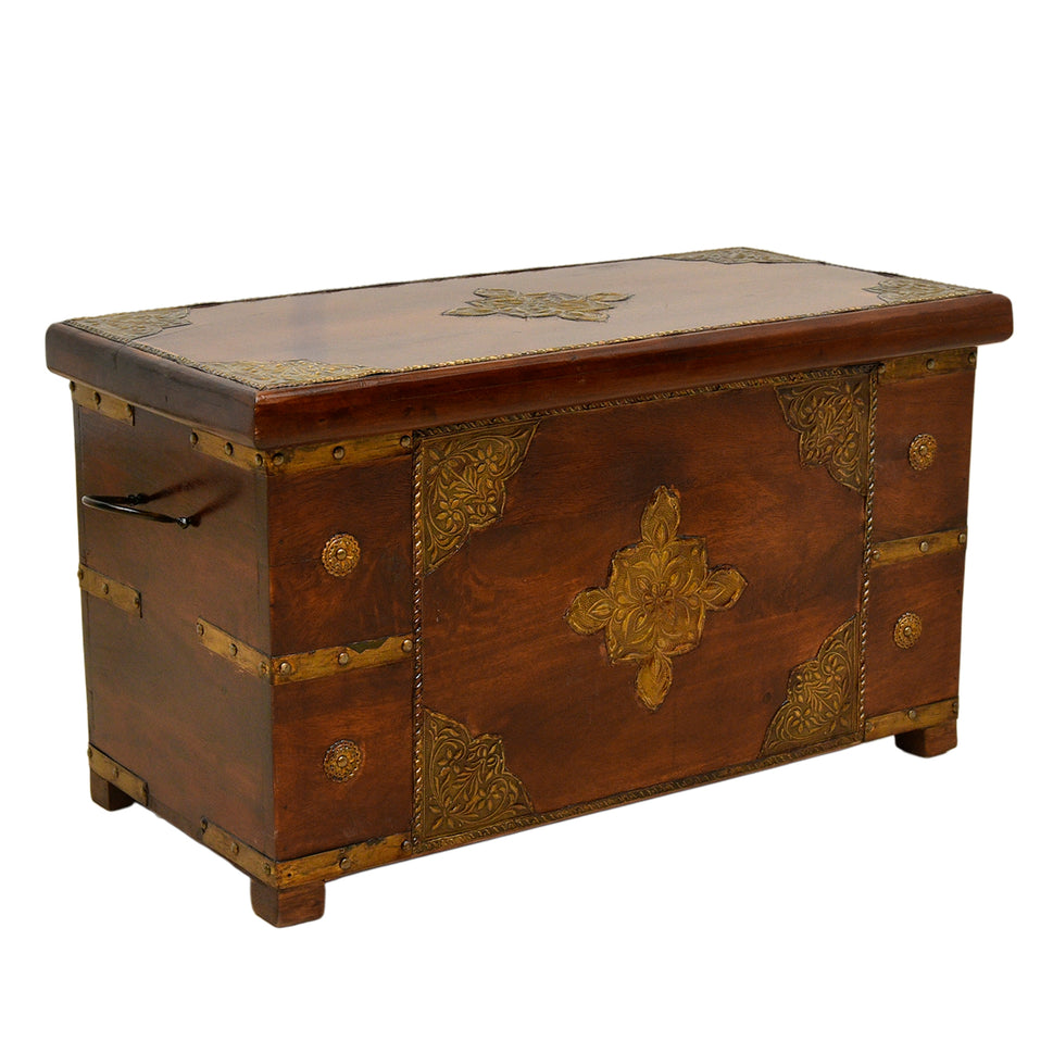 Solid Rosewood Storage Trunk Box with Brass Work | Dubai UAE