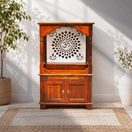 Solid wood Home Mandir with shelve with doorW80 x D40 x H120 cm