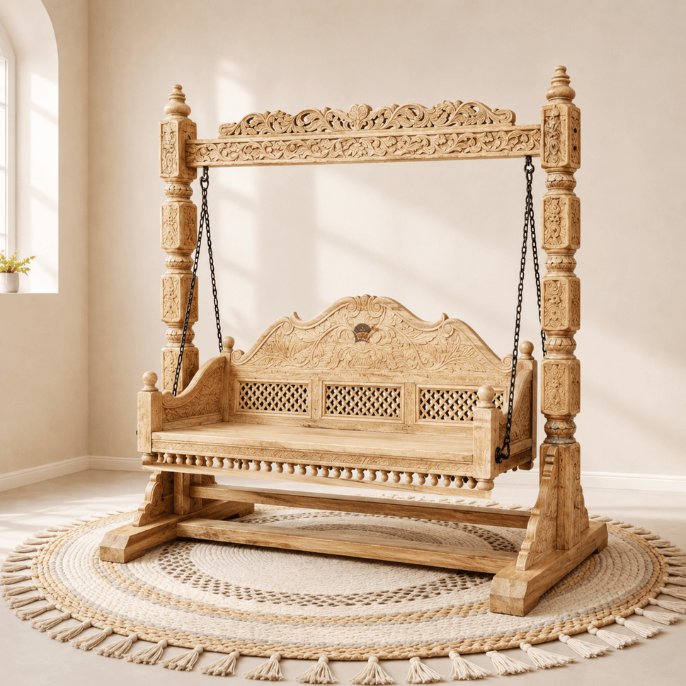 Handcrafted Solid Wood Traditional Jhula Swing | Dubai