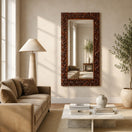 Switch hand carved wooden wall mirror for luxury homes Sharjah, premium solid wood mirror frame for villas Ajman, durable wooden wall mirror frame for interiors Oman,  1 image