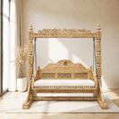 تبديل الصورة Hand carving work mango wood jhula,Real wood jhula,real solid wood swng,Clasic style premium wood swing,3 seater hand carved swing,Tradional Indian jhula solid wood,Hardwood hanging bench, 2