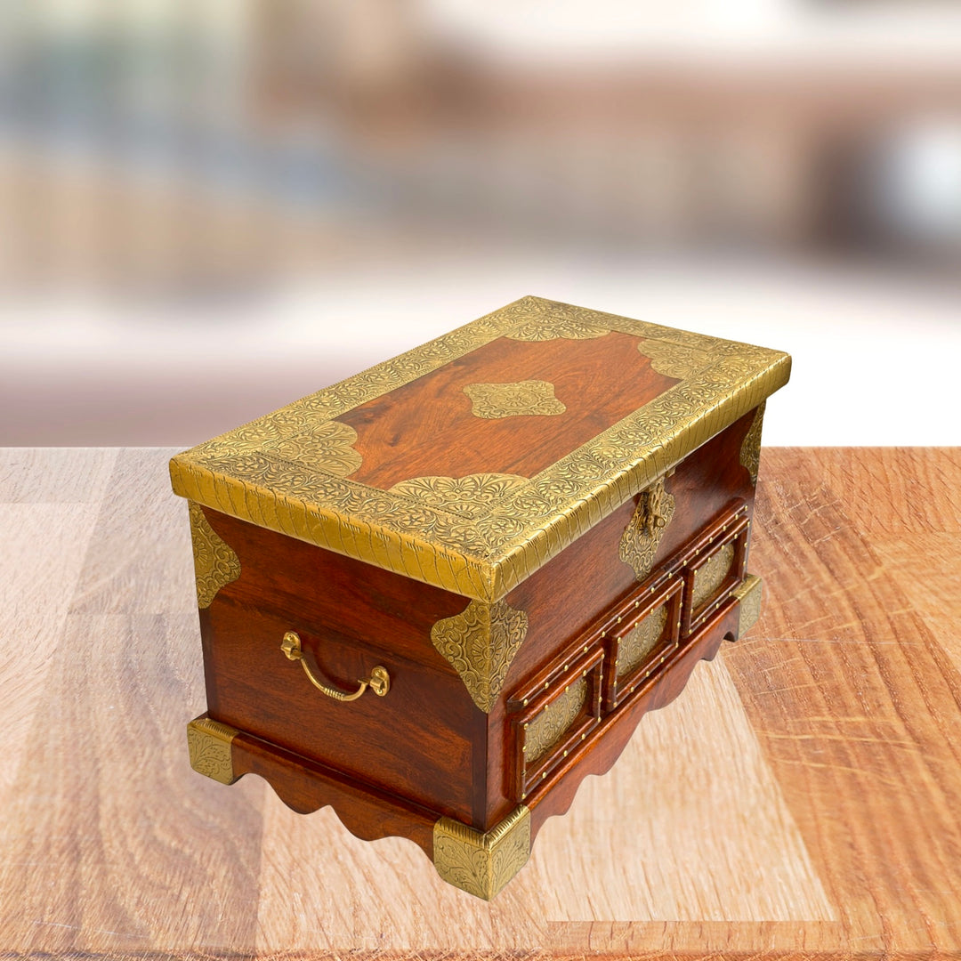 Solid wood handicrafted home organizer box for storage