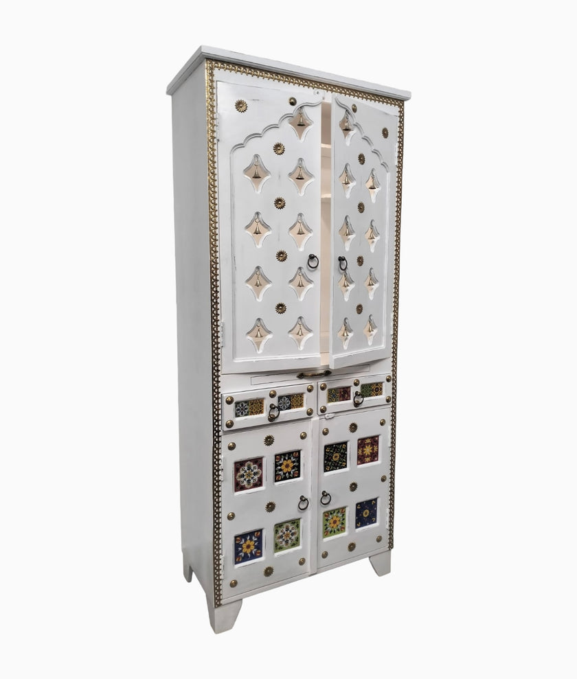 White Tile Fitted Wooden Mandir
Traditional Indian Wooden Pooja Mandir