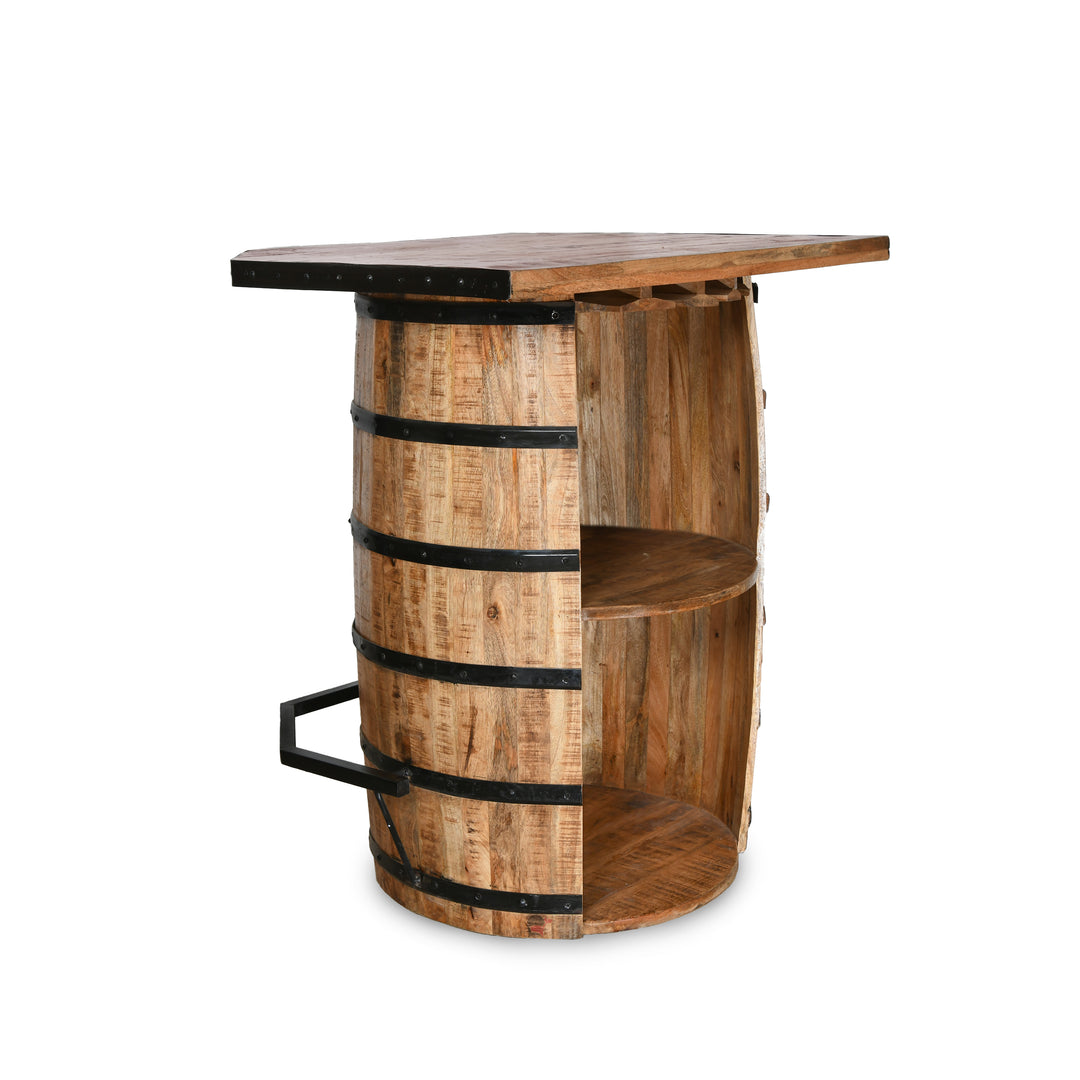 Rustic luxe wine bar table & cocktails cabinet with wine storage